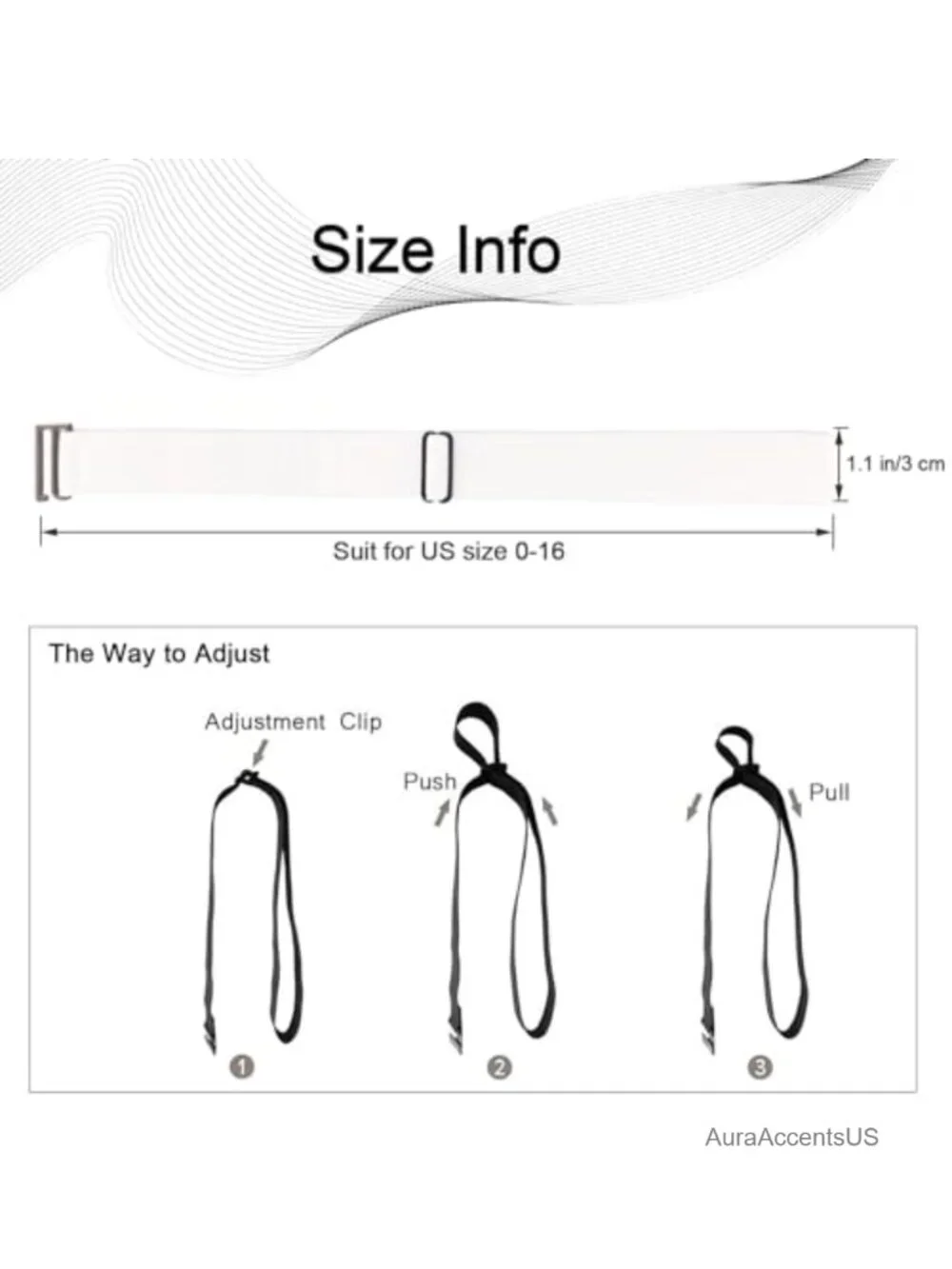 No Show Stretch Belt Adjustable Elastic Belt Flat Buckle for Pants Dresses